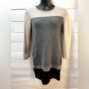 ESPRIT - Color Block gray & tan Sweater Dress - Size L